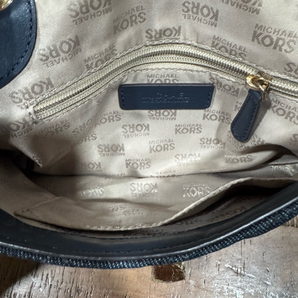 Michael Kors Denim Quilted Blue Shoulder Bag